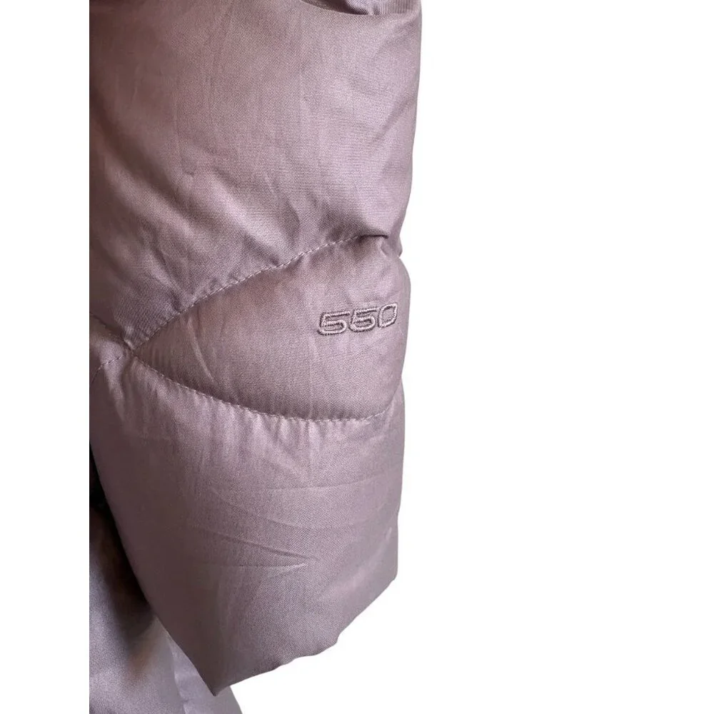 The North Face Women's 550 Metallic Mauve Quilted Down Hooded Puffer XS - Picture 7 of 8